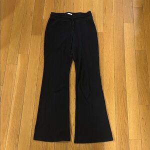 Aritzia Sunday Best Black Waffle Flared Pants Womens Size Small